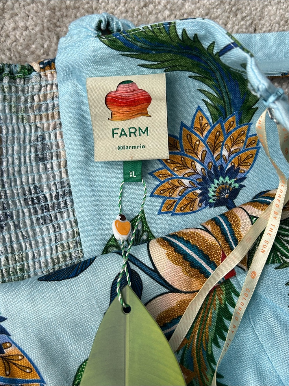 Farm Rio Floral Delhi Light Blue Romper - Picture 7 of 10